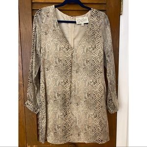 Rory Beca long sleeve, snakeskin dress, size small